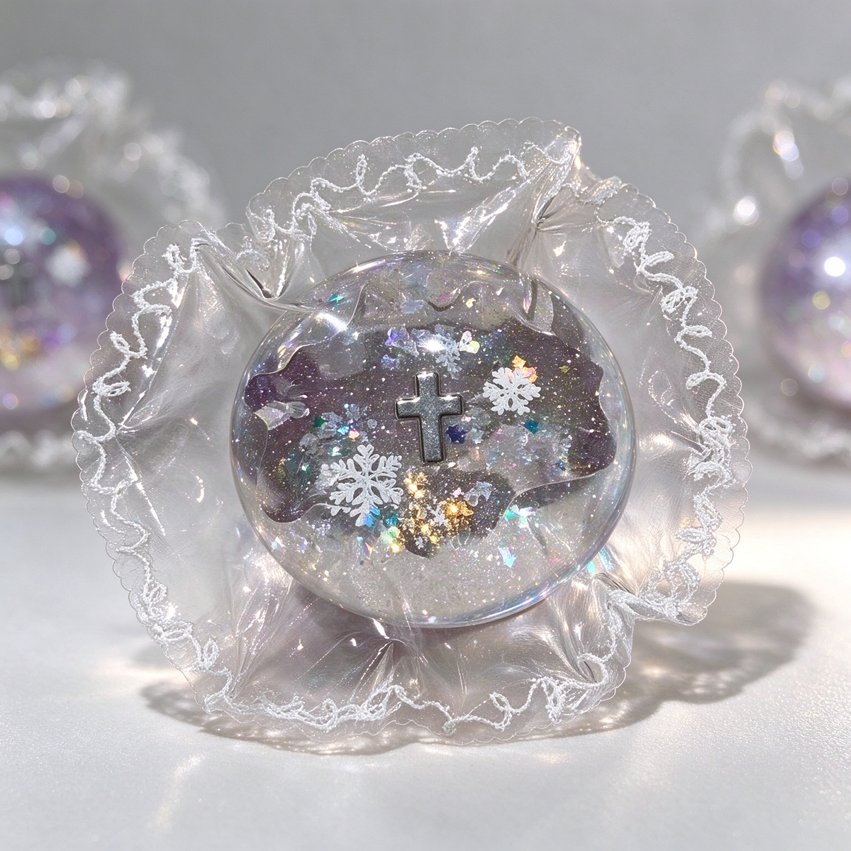 Frost Cross Crystal Sphere SZQ-011