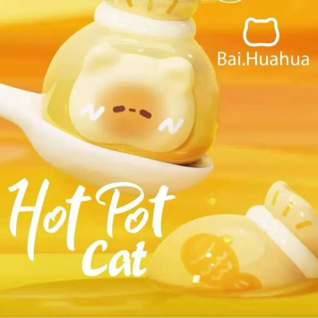 Cute Hot Pot Cat Grain Decorative Figurine hs0140